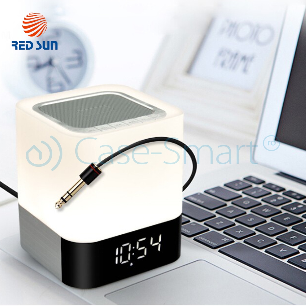 Boxa Portabila Red Sun DY-28 Bluetooth, Lampa si Ceas - imagine 3