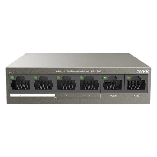 Switch PoE Tenda TEF1106P, 4 porturi, Uplink
