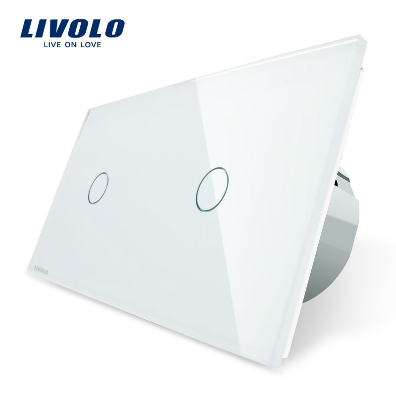 Intrerupator Touch Livolo Sticla, 2 Butoane