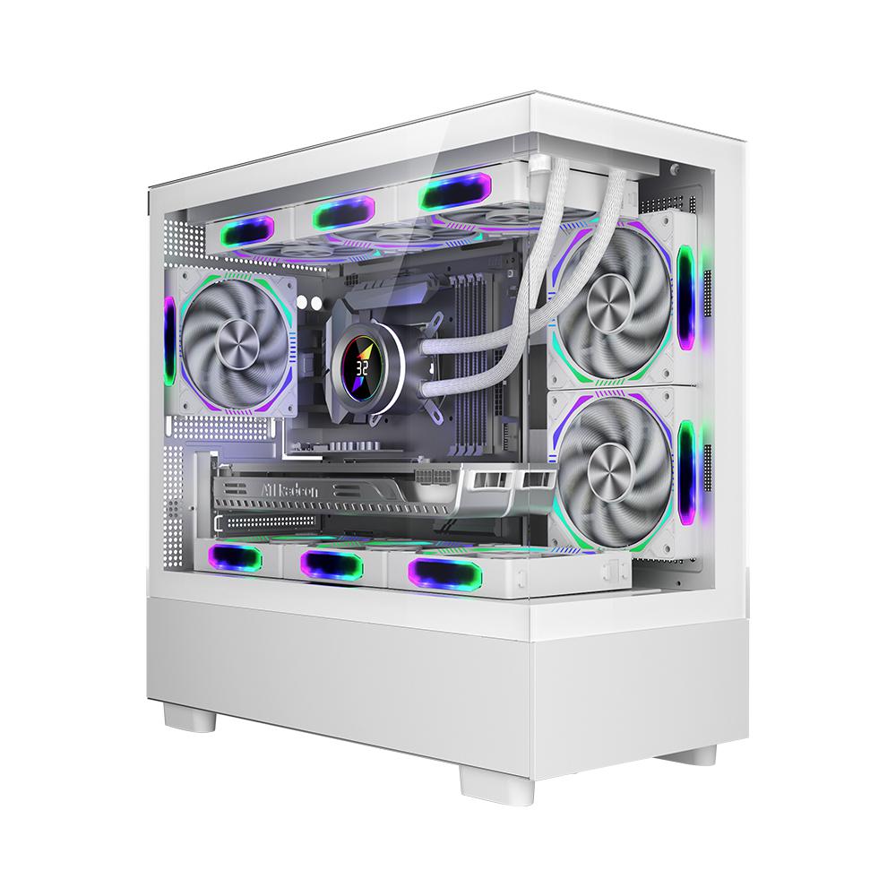 Carcasa 1STPLAYER MI5 ARGB Alb - Mid Tower cu 6 Ventilatoare