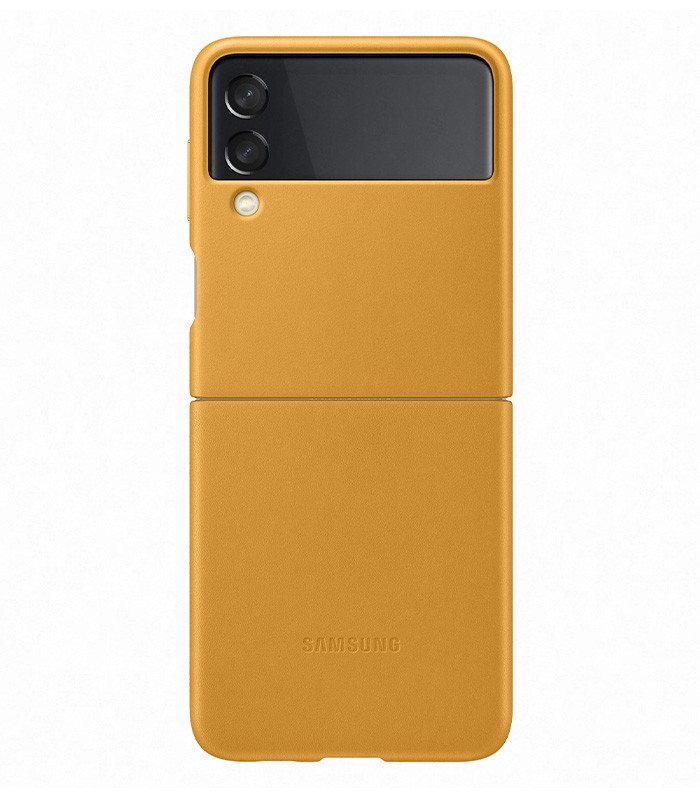 Husă Samsung Galaxy Z Flip3 Piele Galben - Protecție Premium