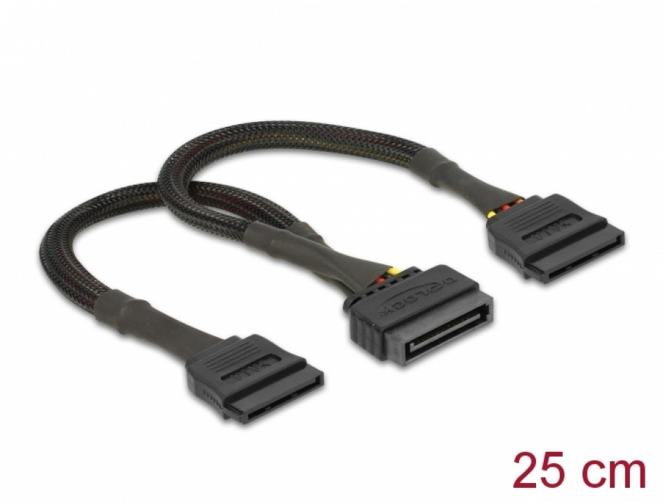 Cablu alimentare SATA la 2x SATA Delock 25cm