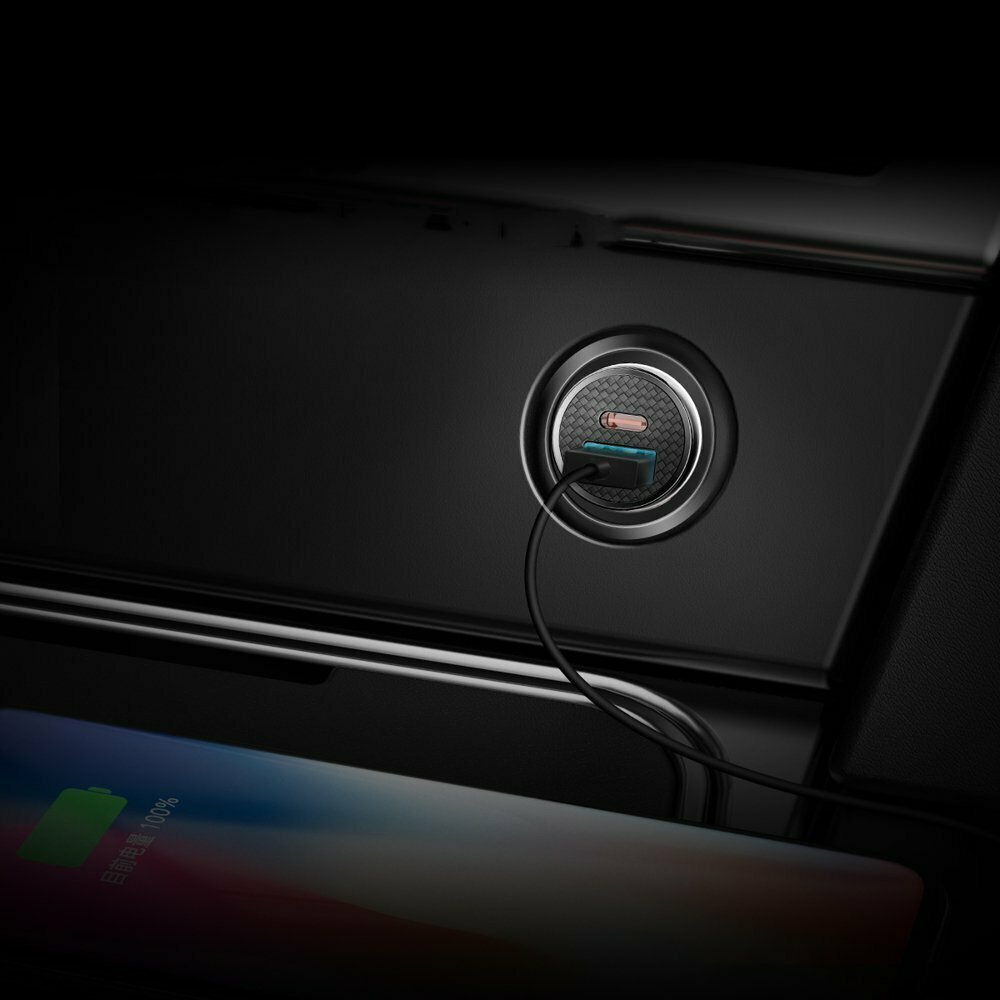 Încărcător Auto Baseus Circular PPS 30W Dublu USB Negru - imagine 6