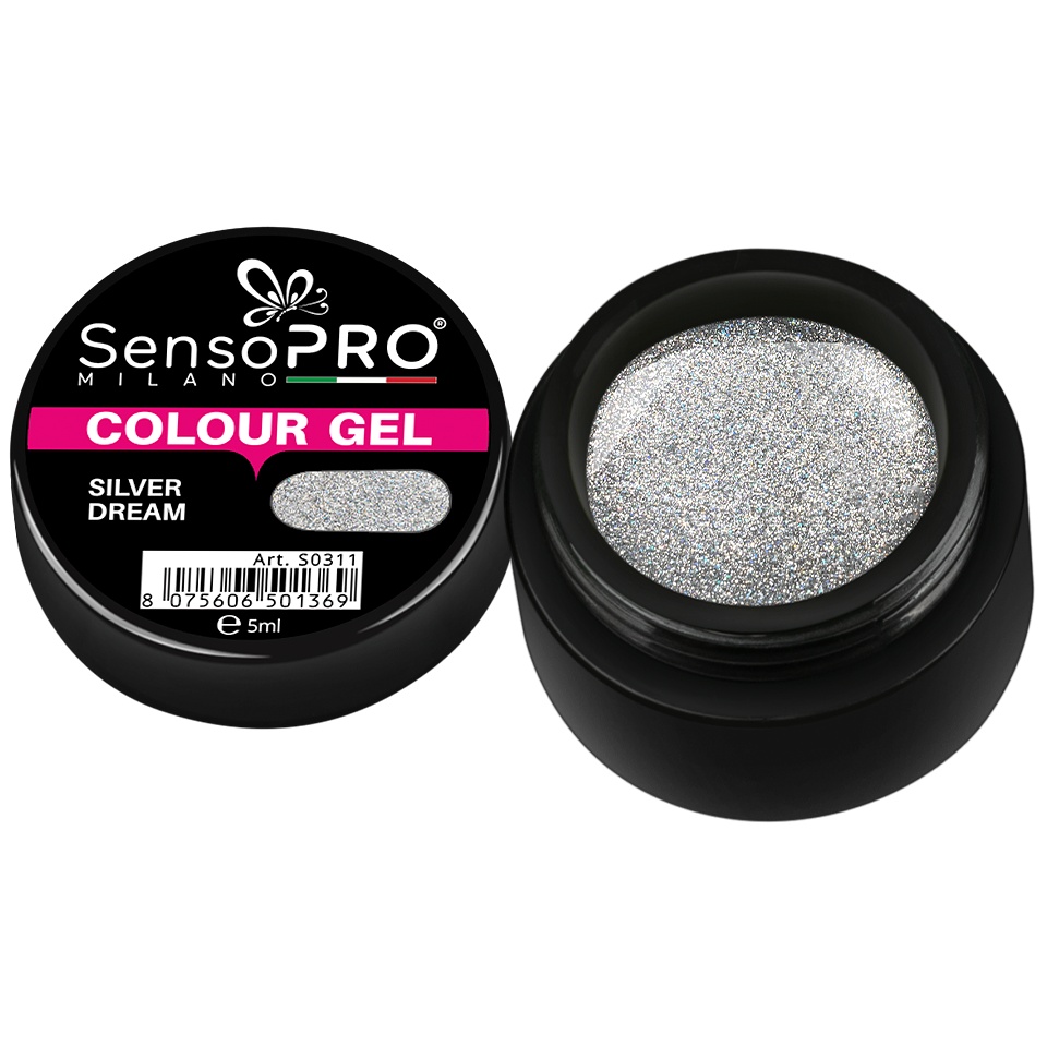 Gel UV Silver Dream 5ml SensoPRO - Pigment Intens
