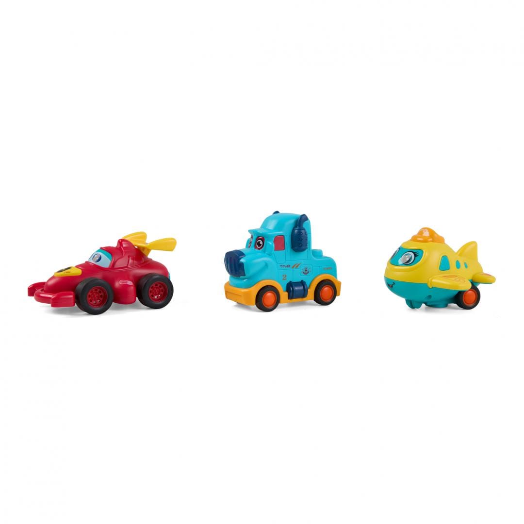 Set 3 Vehicule Inertie Momki - Camion, Masina Curse, Avion - imagine 3