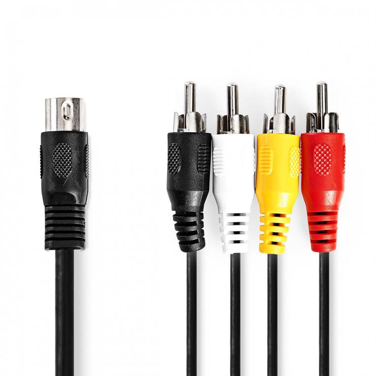 Cablu audio DIN 5 pini la 4 x RCA 1m Nedis