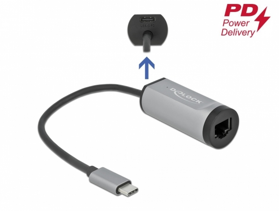 Adaptor USB-C la Gigabit + Delock 64116