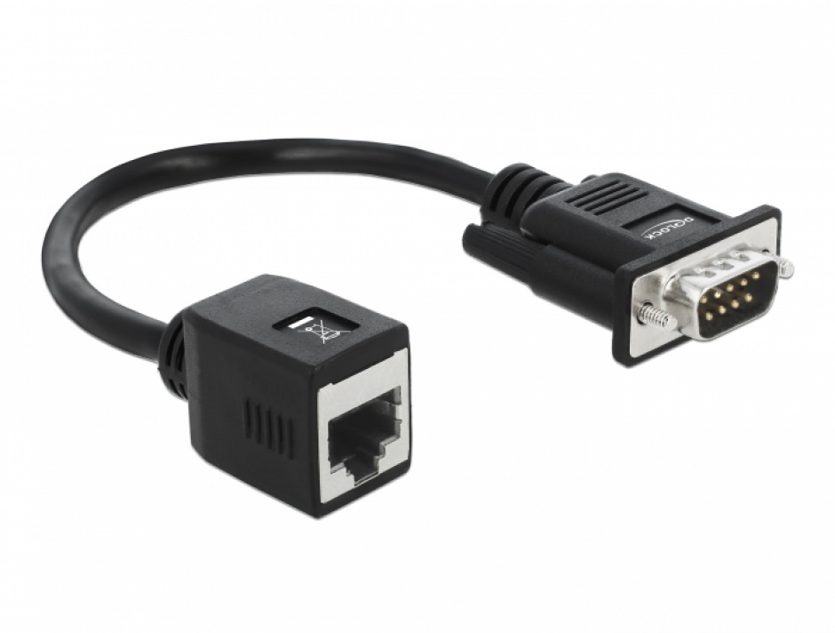 Adaptor DB9 la RJ45 Delock, RS-232/422/485