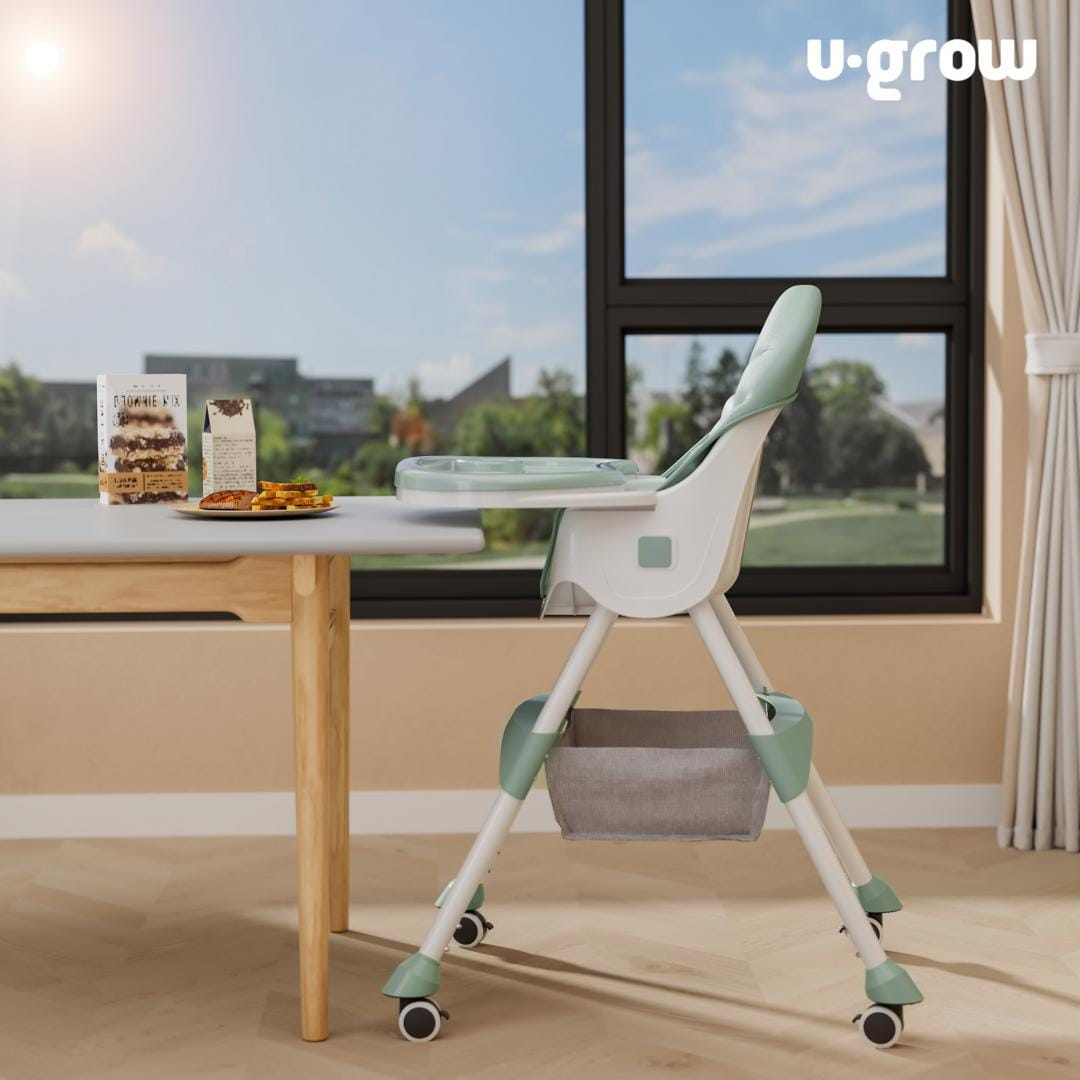 Scaun Masa Bebe 2 in 1 Pliabil Verde U-Grow - Compact și Versatil - imagine 8