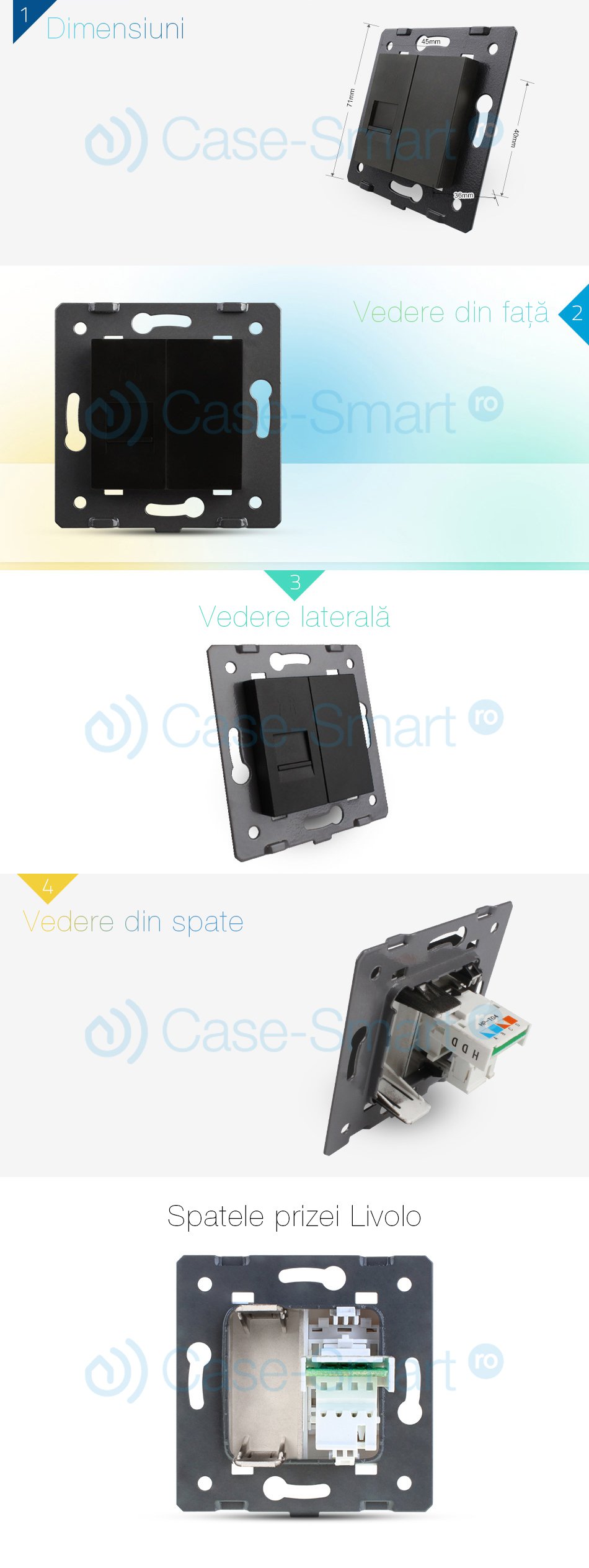 Priza Telefon Livolo Touch, Montaj Simplu - imagine 6