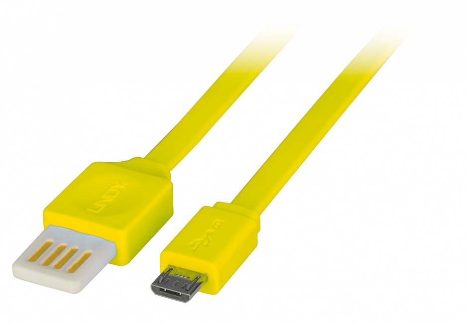 Cablu USB 2.0 MicroUSB Flat Reversibil 0.5m Lindy