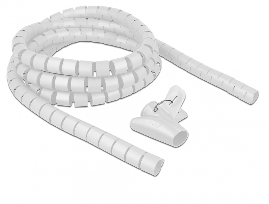 Organizator Cabluri Spiralat Delock 2.5m Alb