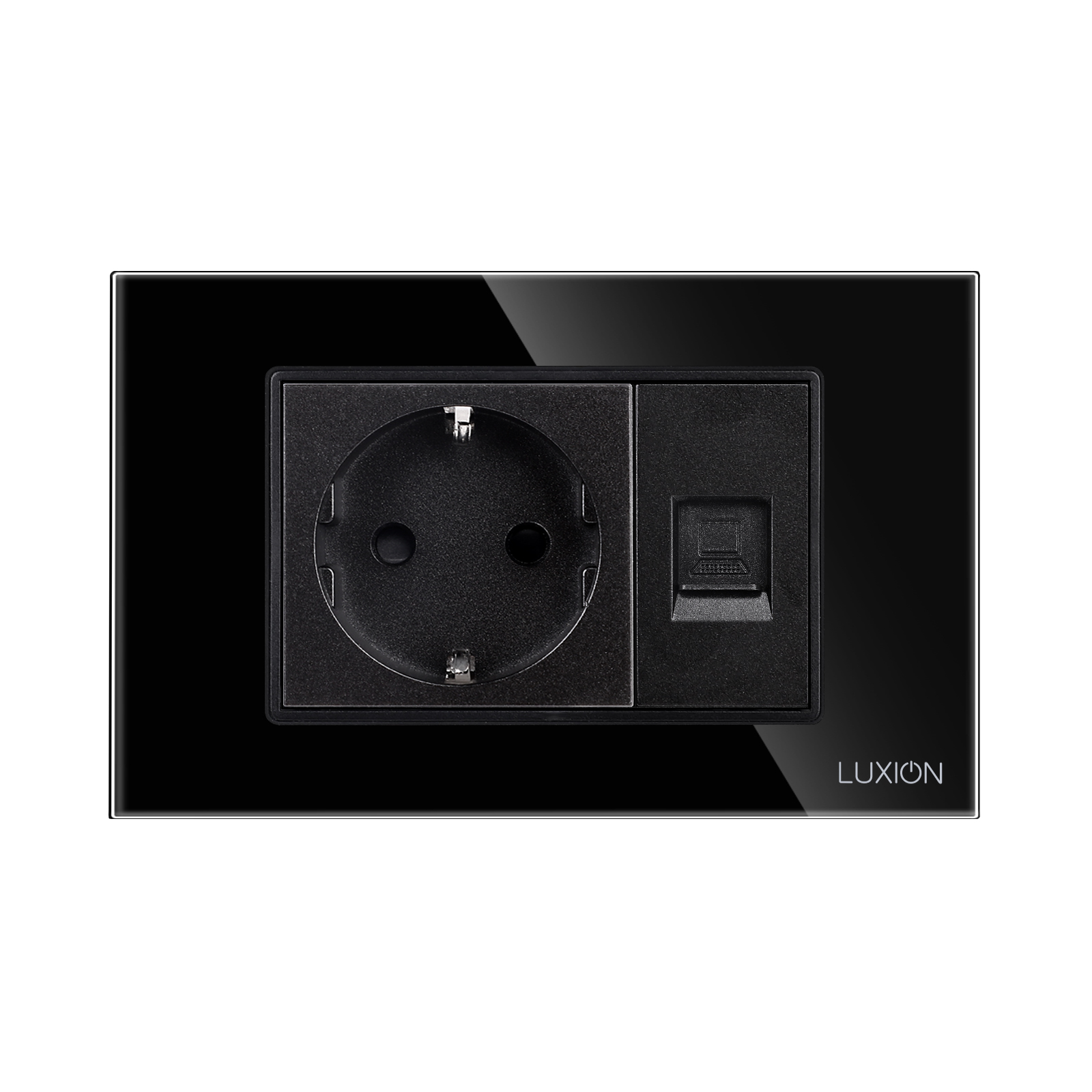 Priza Schuko + Priza Internet cu Rama Sticla LUXION 3M - imagine 6