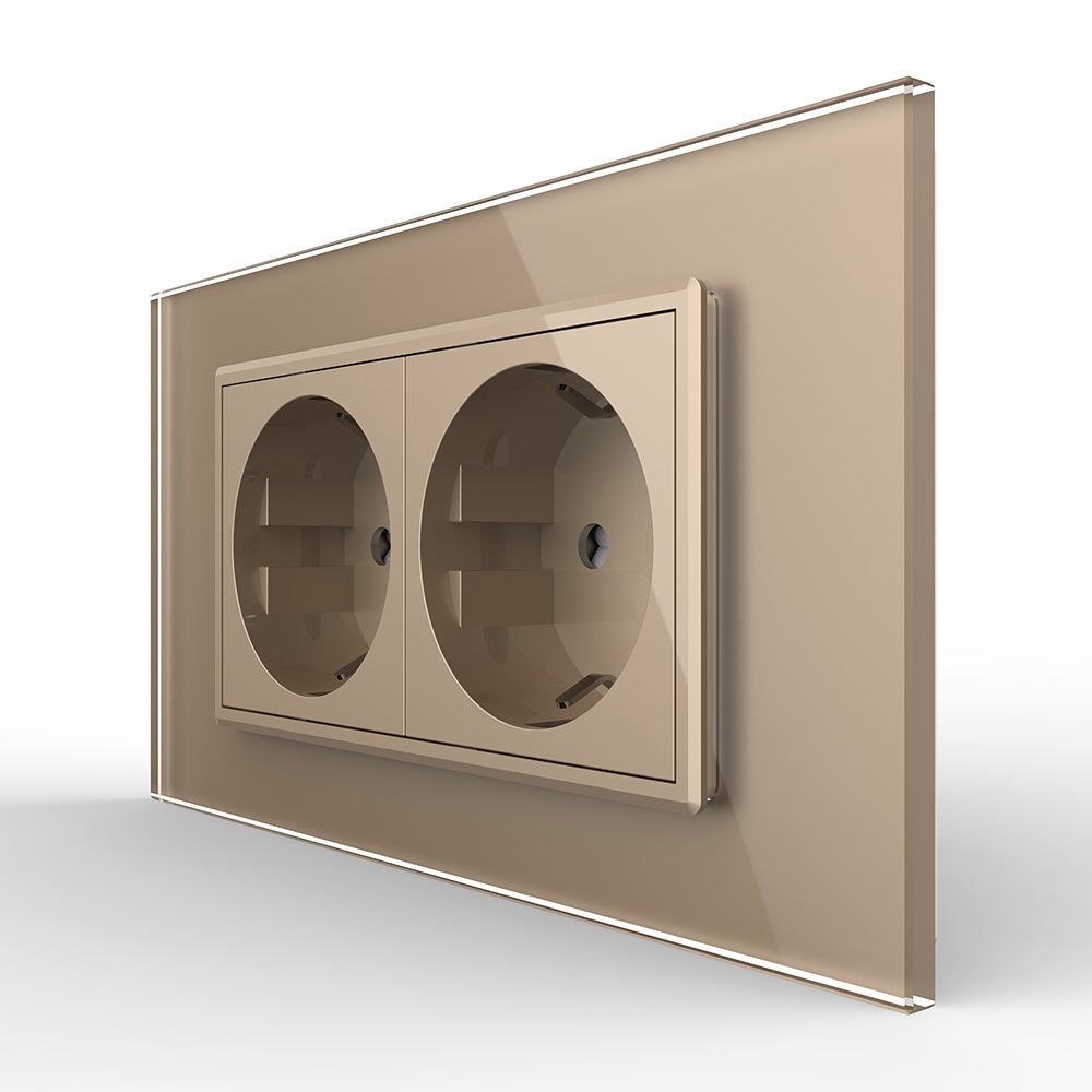 Priza Dubla Livolo Sticla 4M Italiana - imagine 10