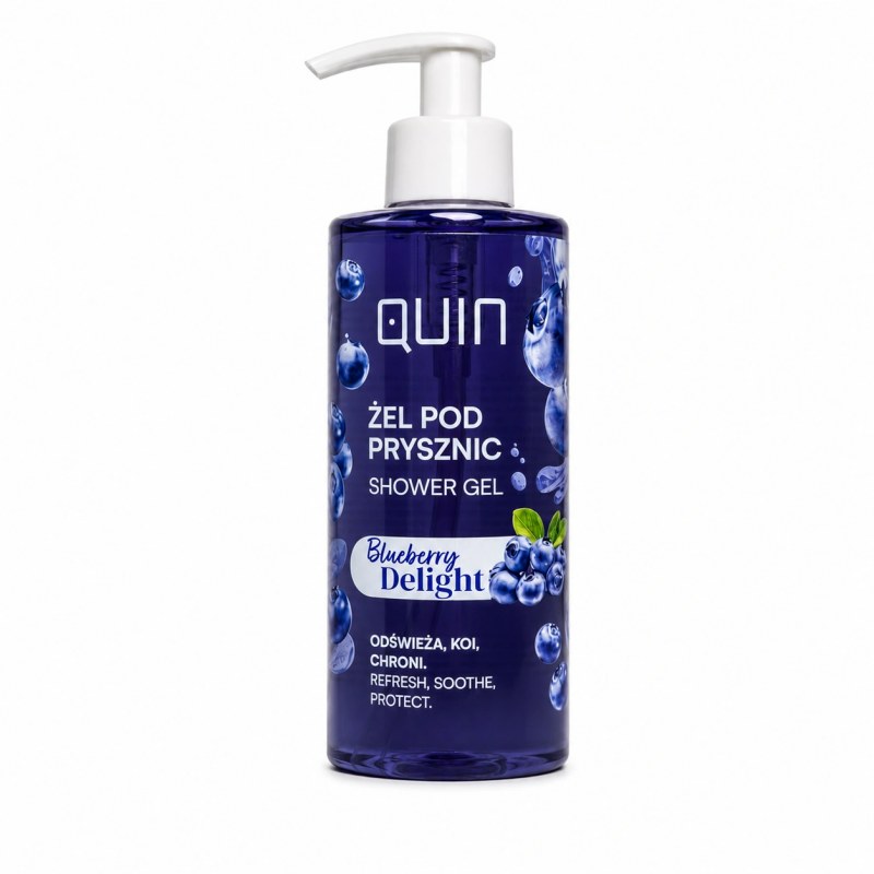 Spumă de duș Blueberry Delight QUIN, piele sensibilă, 260 ml