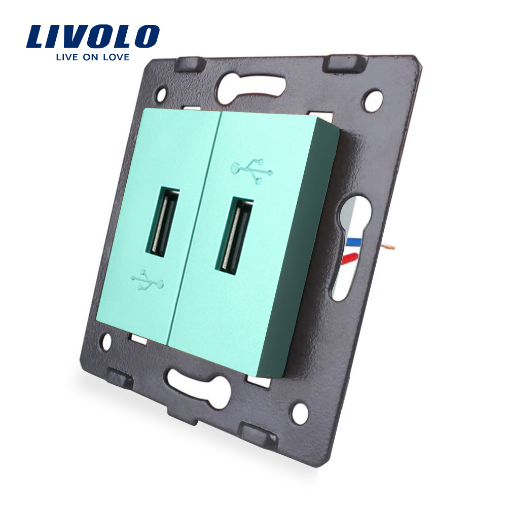 Priză Dublă USB Livolo, 2.1A, Metal - imagine 6