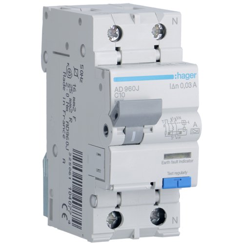 Disjunctor Diferențial RCBO Hager 1P+N 10A