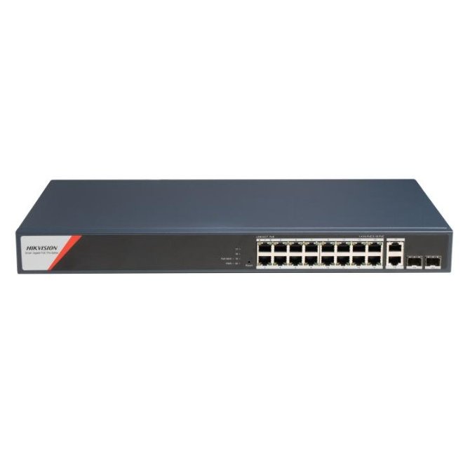 Switch PoE Hikvision 16 porturi gigabit, buget 230W