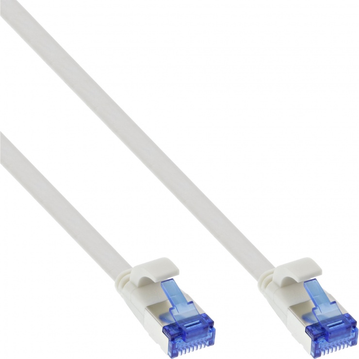 Cablu Flat FTP Cat.6A 0.25m Alb InLine