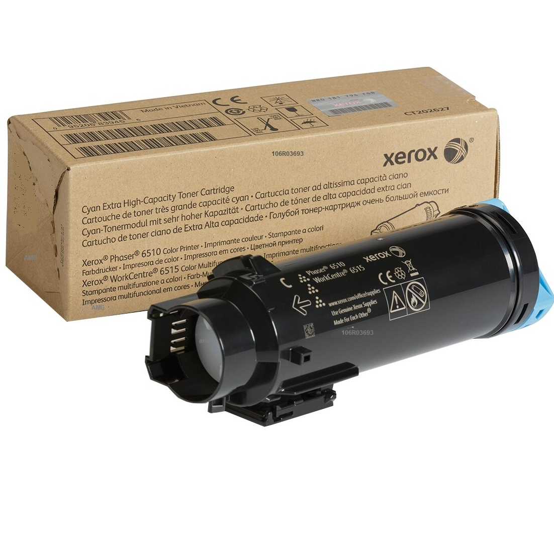 Toner Original Xerox Cyan 106R03693 - 4.300 pagini pentru Phaser 6510