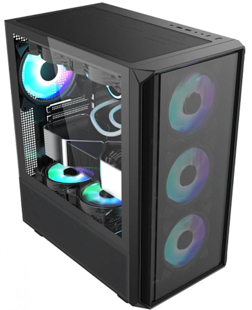 Carcasă Gaming SERIOUX Vanguard Middle Tower - Panou Sticlă ARGB - imagine 2
