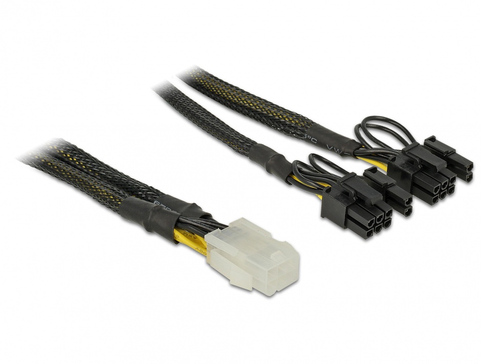 Cablu PCIe 6-pin la 2x8-pin, Delock