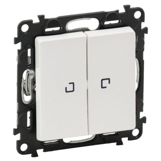 Întrerupător dublu Legrand 752128, 2 LED, 10AX, alb