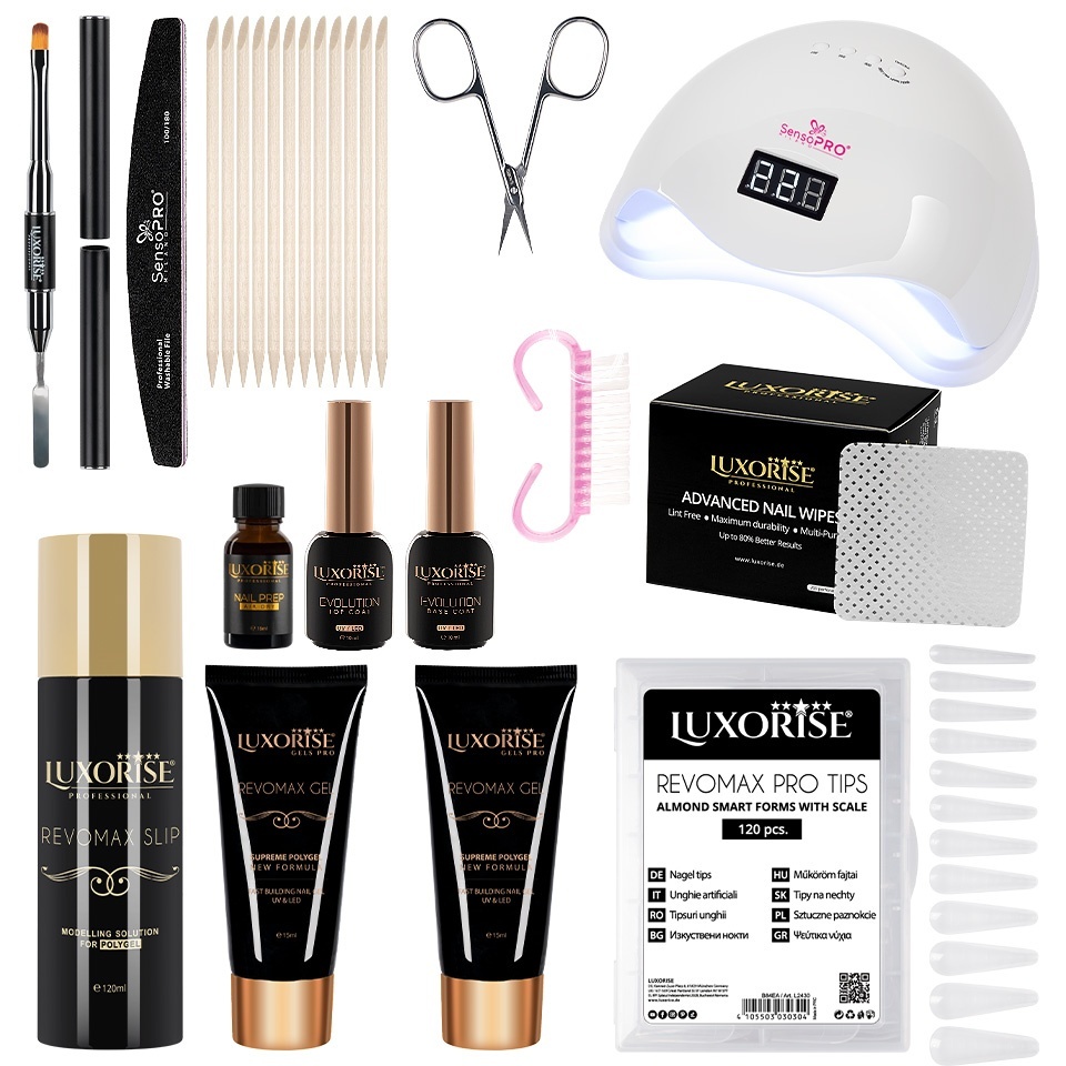 Kit Polygel LUXORISE Sculpt Elite + Lampa UV LED 48W