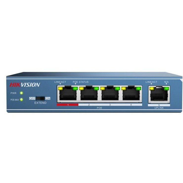 Switch PoE Hikvision 4 Porturi, 58W