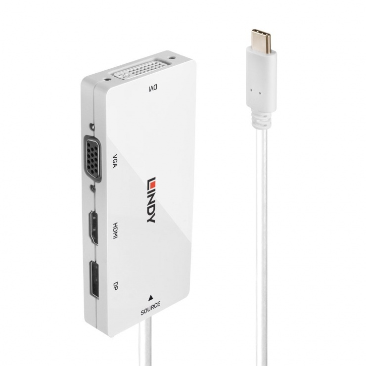 Adaptor USB-C Multi-AV 4K Lindy L43279 Alb
