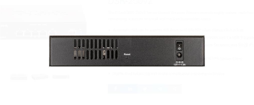 Router VPN D-Link DSR-250v2 Gigabit 5 Porturi pentru Afaceri