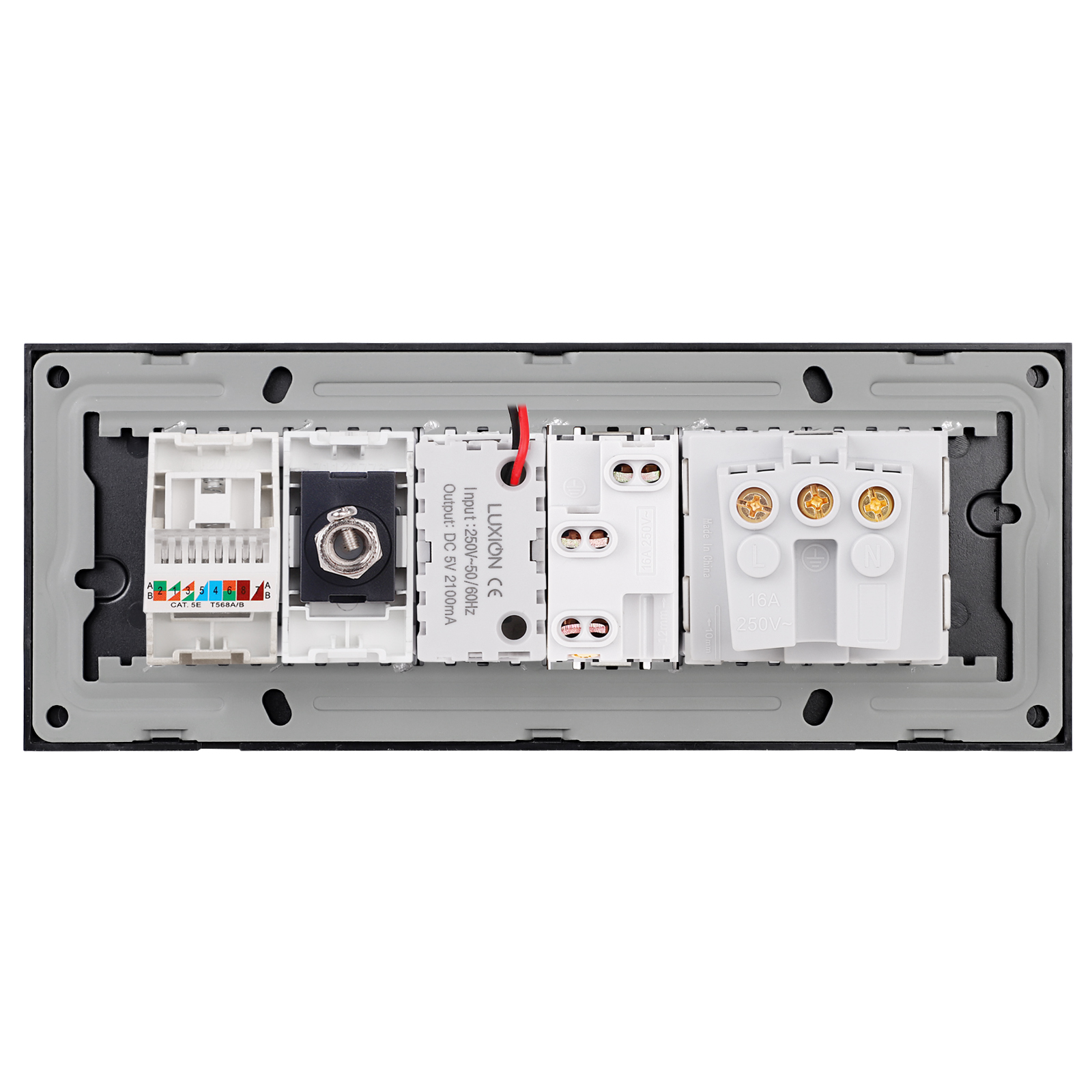 Priza Schuko, USB, TV, Internet Sticlă LUXION - imagine 8