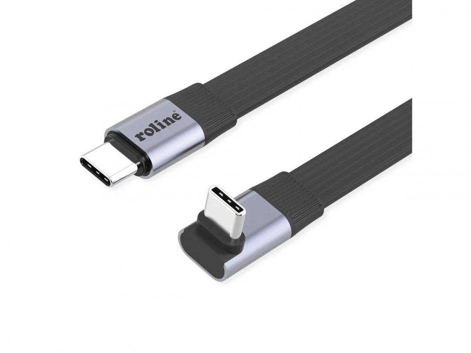 Cablu Roline USB4 Type-C 0.8m 8K 80Gb/s 240W Negru