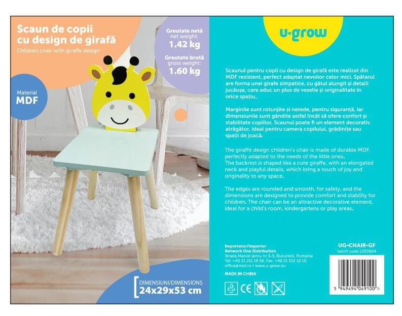 Scaun Copii Girafa U-Grow - MDF Rezistent, Design Jucăuș - imagine 5