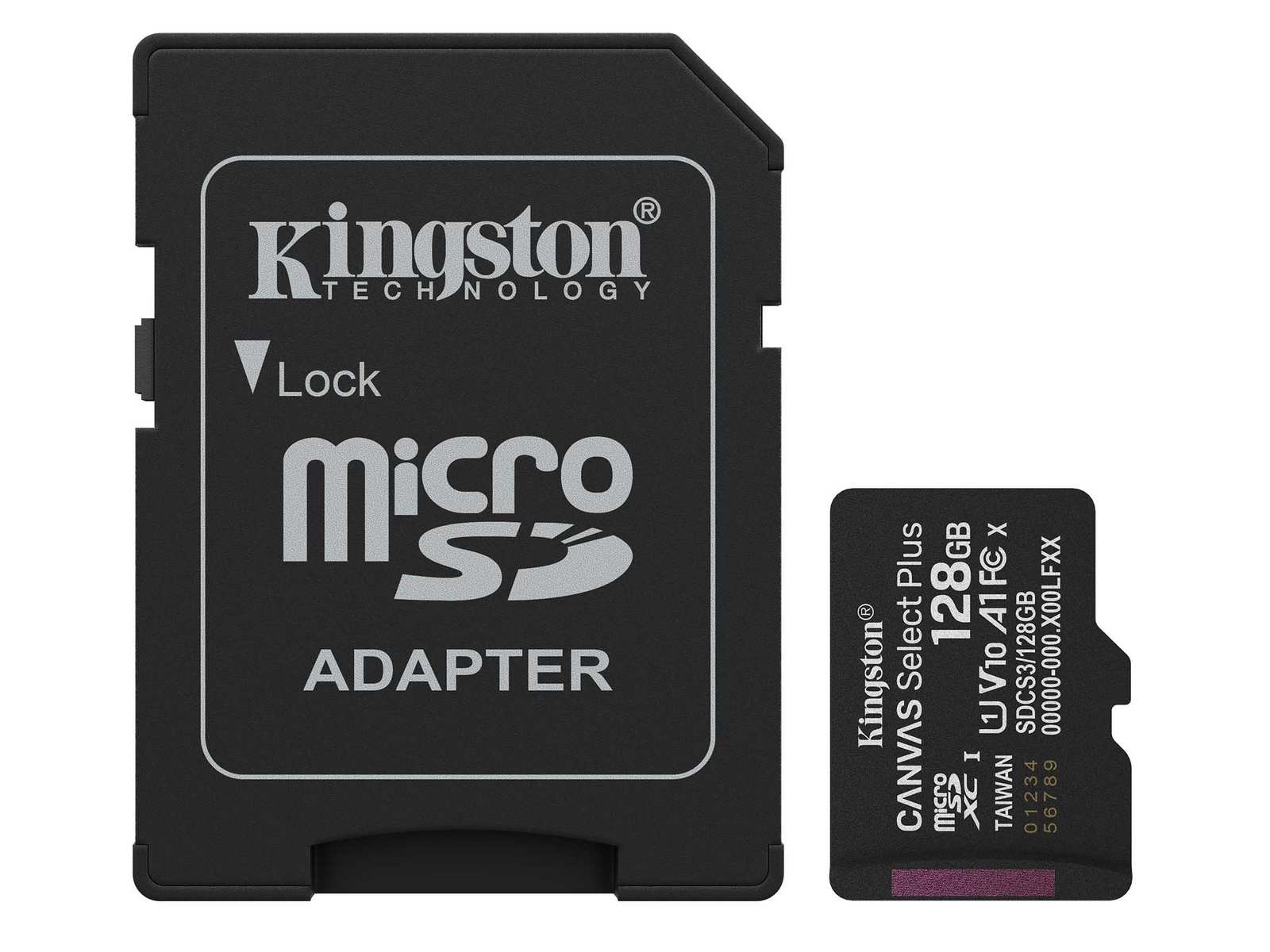 Card microSD 128GB, Kingston SDCS3/128GB, Clasa 10 UHS-I, U1, V10, citire cu 150Mbps, adaptor card inclus