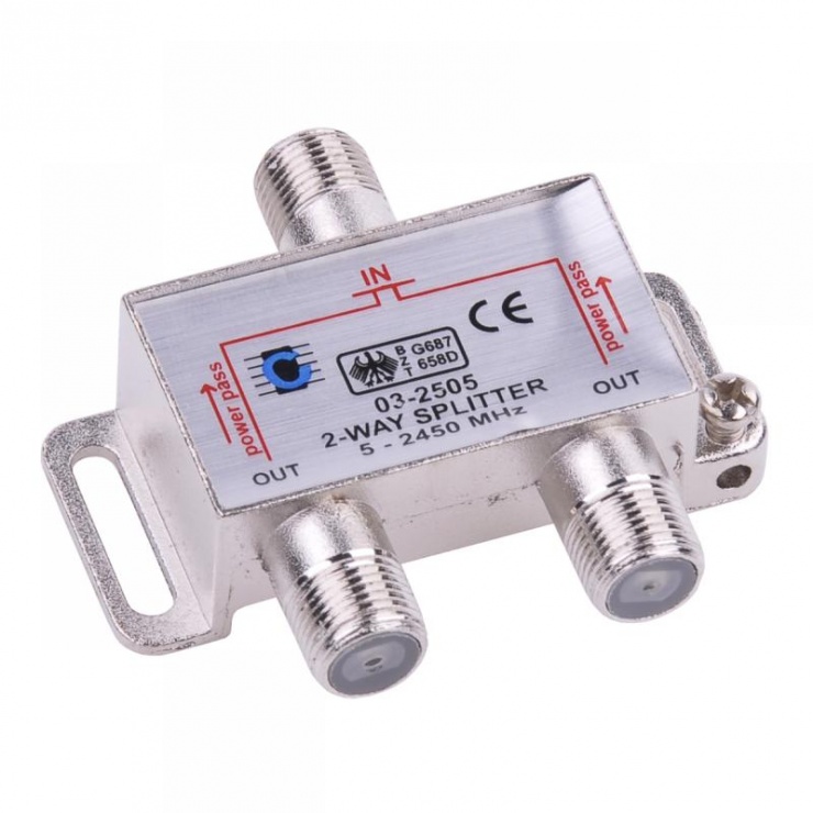 Splitter Coaxial 2 Porturi 5-2450 MHz OEM