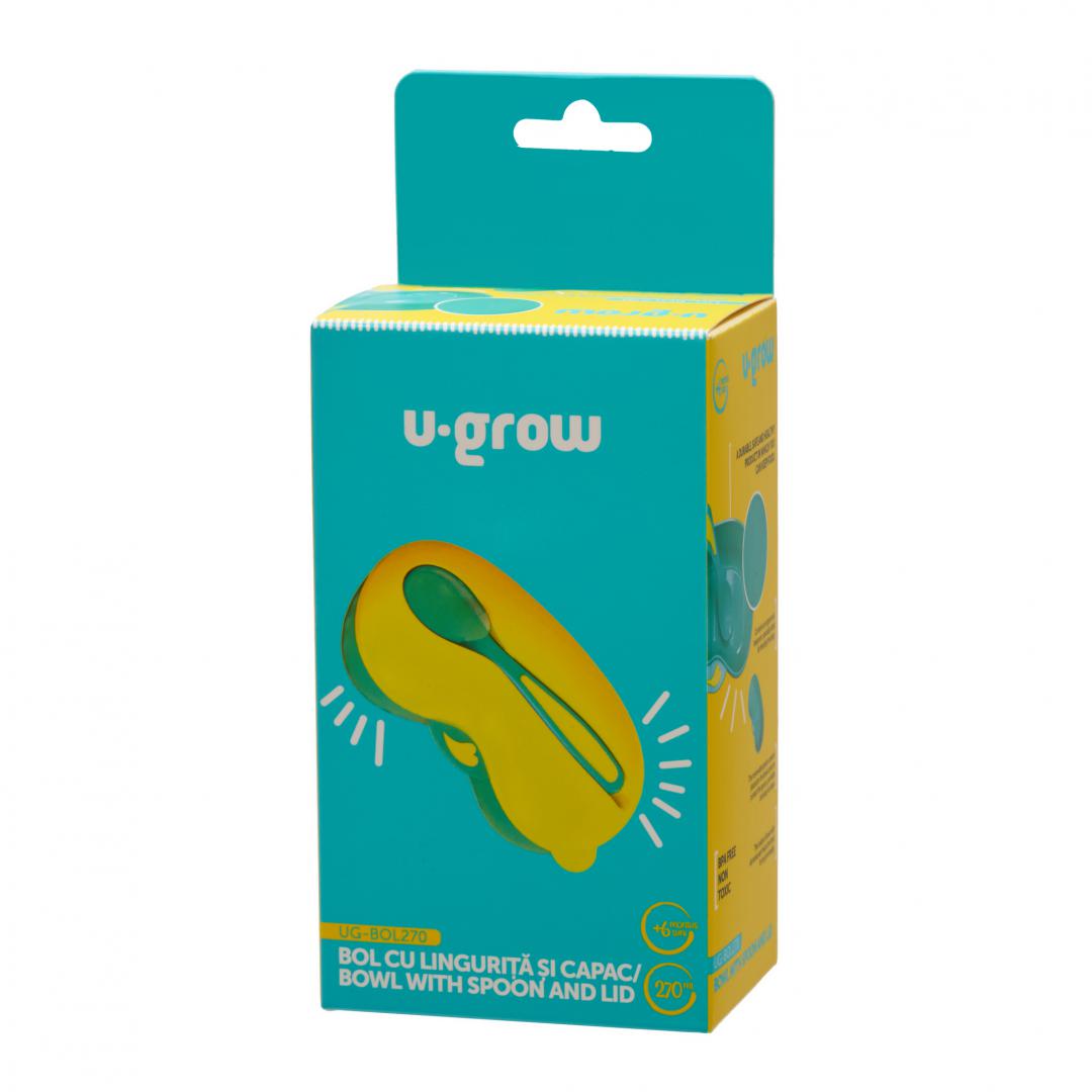 Bol U-GROW 270 ml cu Capac și Linguriță - Pentru Diversificare - imagine 4