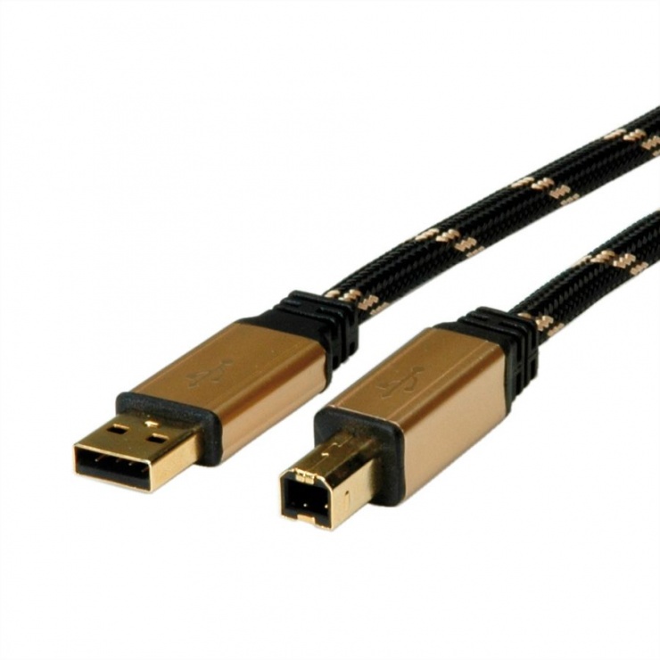 Cablu USB 2.0 A-B 4.5m Roline Gold
