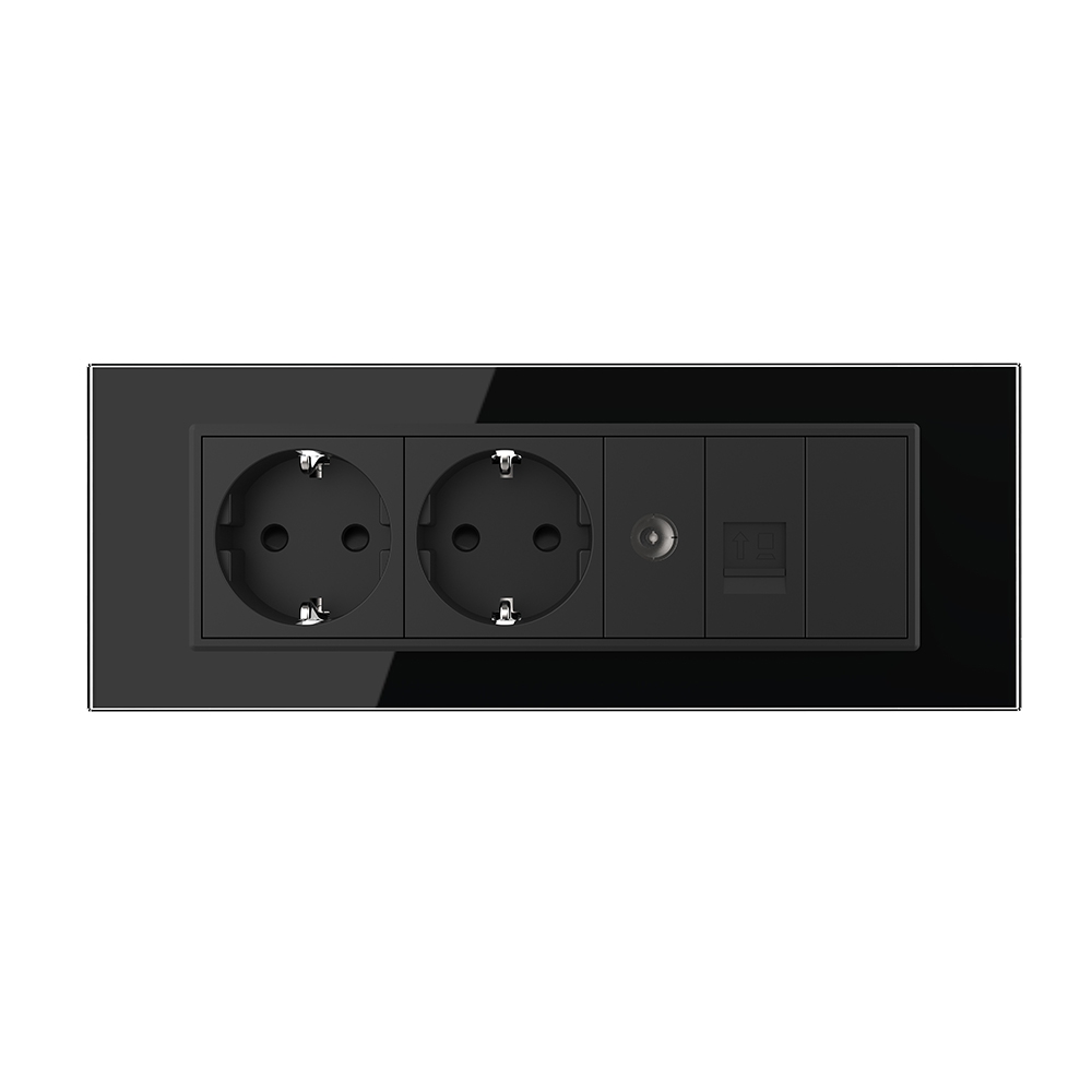 Priza Tripla Livolo Sticlă Schuko + TV/Internet - imagine 6