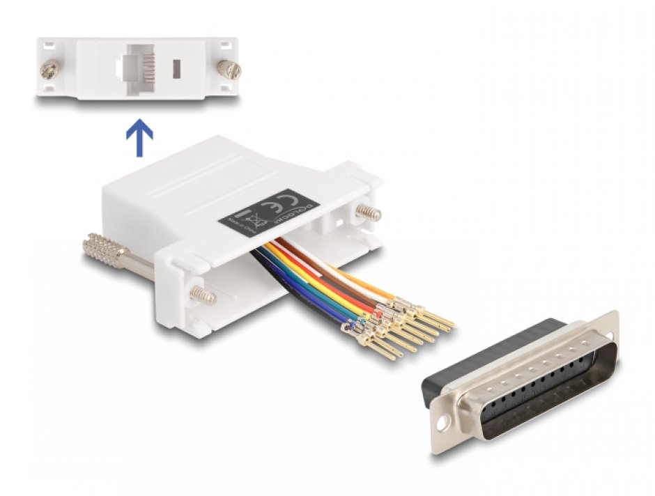 Adaptor Delock D-Sub 25 la RJ45, Montare DIY