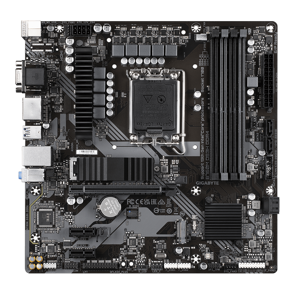 Placă de bază Gigabyte B760M DS3H DDR4 LGA1700 microATX - imagine 3