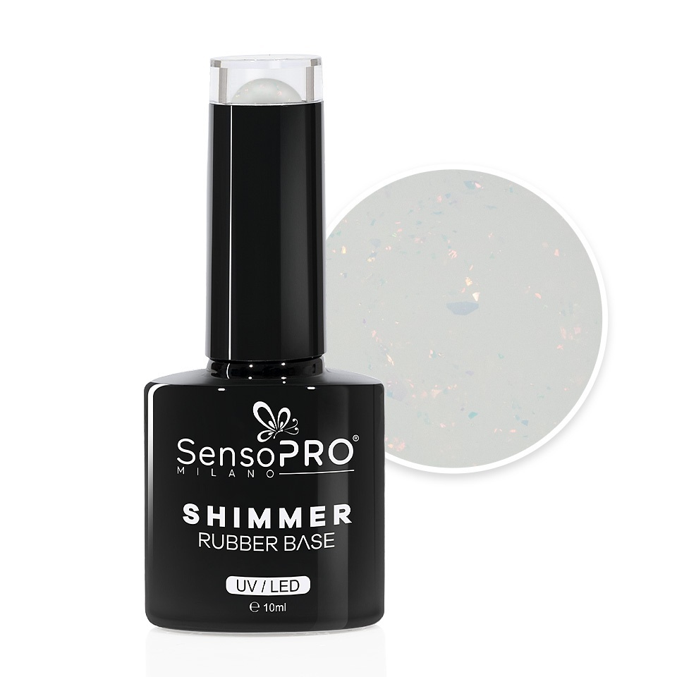 Shimmer Rubber Base SensoPRO #17 Glimmer Prosecco - imagine 2