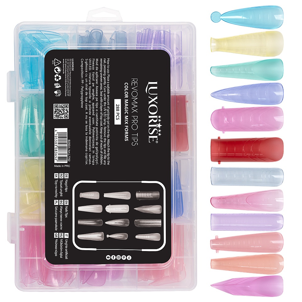 Tipsuri Reutilizabile Luxorise, 288 Buc, Polygel & Gel