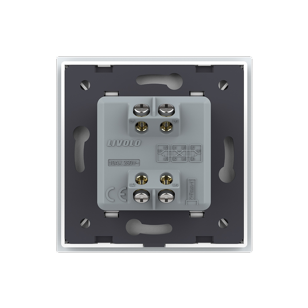 Intrerupator Livolo Sticla, 2 Module, Cap Cruce - imagine 4