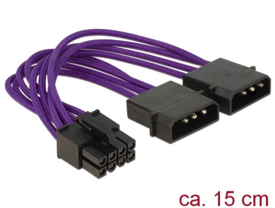 Cablu EPS 8p la 2x Molex Delock