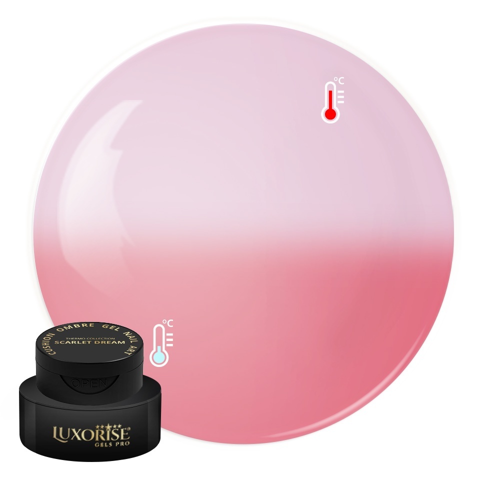 Gel UV Nail Art Babyboomer LUXORISE Cushion Ombre Thermo - Scarlet Dream, 2ml
