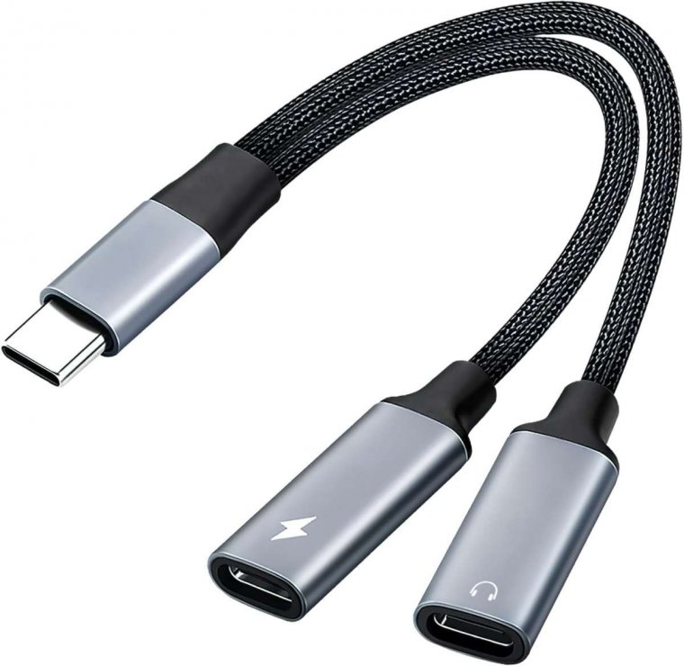 Adaptor Splitter USB-C 2 în 1 Audio și Încărcare OEM