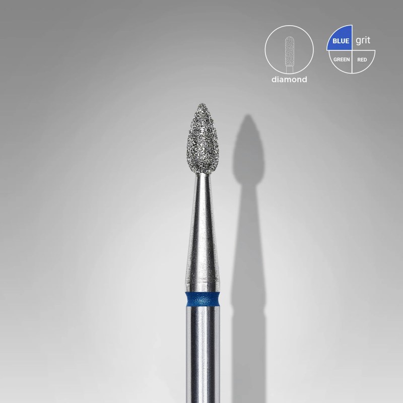 Cap freză diamant Staleks picătură 2,3 mm, granulație medie