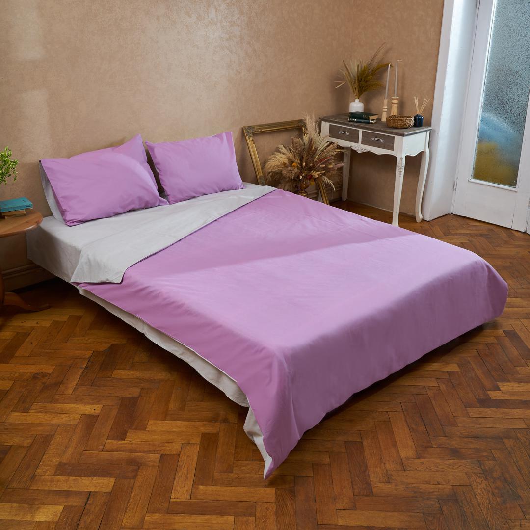 Lenjerie Pat King Size Heinner Mov-Gri 100% Bumbac 144TC - imagine 2