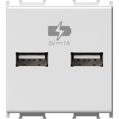 Modul Incarcator USB Dublu TEM Alb, 2.4A - imagine 1